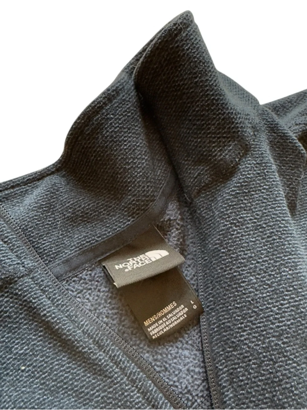 The North Face Quarter Zip Warm Fleece Pullover Blue Textured Mens Large in EUC
